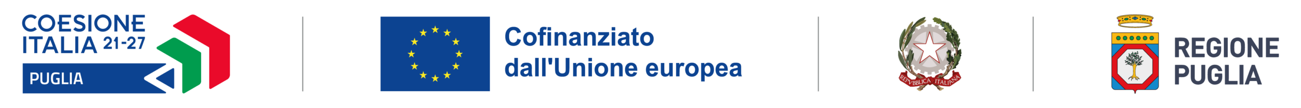 Loghi istituzionali di Puglia, Unione Europea, Repubblica Italiana e Regione Puglia